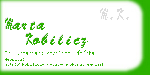 marta kobilicz business card